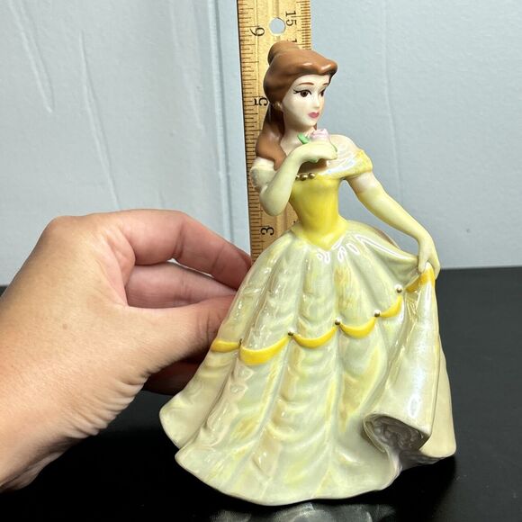 Disney 6" Ceramic Figurine Princess Belle Shiny Dress Beauty And The Beast - Picture 9 of 9
